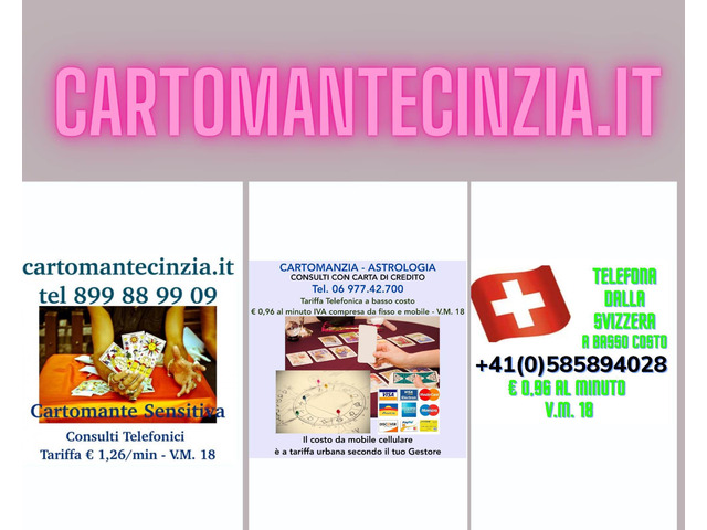 CARTOMANTE SENSITIVA AL TELEFONO - CONSULTI SU AMORE E LAVORO