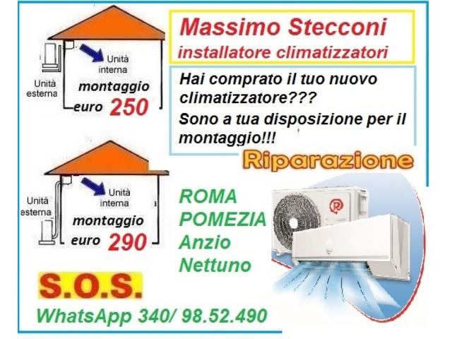 Lavoro manuale - Montaggio condizionatore Ardea Tor San lorenzo mare