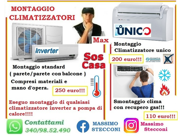 Lavoro manuale - Montaggio condizionatore Ardea Tor San lorenzo mare