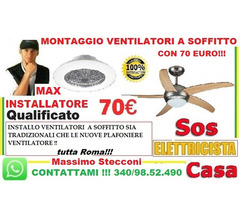 Installazione ventilatore a soffitto con luce led