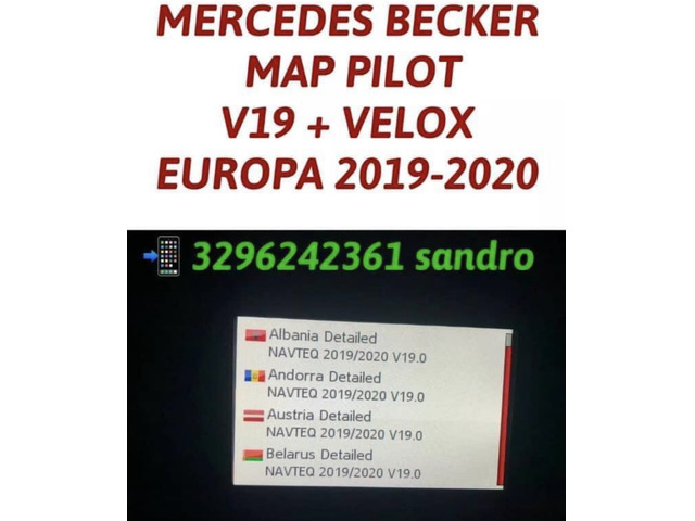 MERCEDES BECKER MAP PILOT CON AUTOVELOX EUROPA 2020/21 AGGIORNAMENTO MAPPE NAVIGATORE